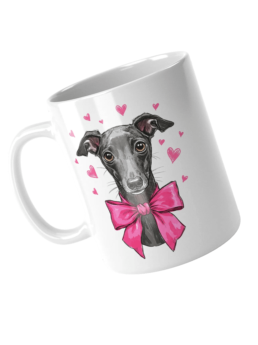 Italian Greyhound With A Pink Bow Sketch-y Art Chic Small Ceramic Mug product image (5)