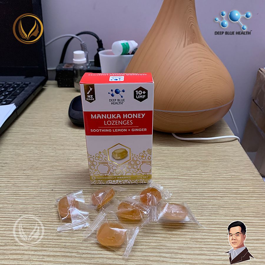 Kẹo ngậm mật ong Manuka UMF10+ chanh & gừng Deep Blue Health Honey Lozenges 6 viên product image (3)