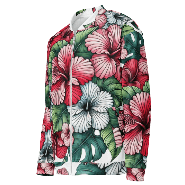 Hibiscus Harmony Custom Bomber Jacket | Ai Design product image (1)