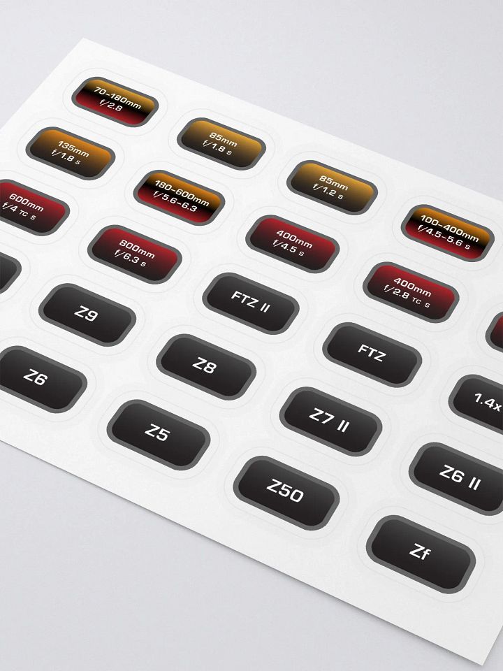 Lens ID Sticker Sheet - Nikon Mirrorless (2 of 2) product image (2)
