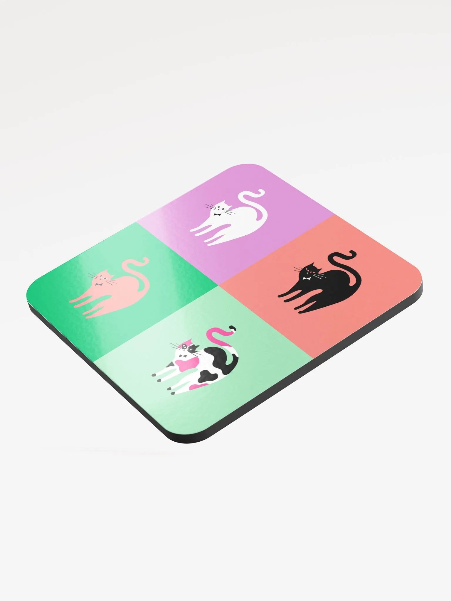 4 Cat coat of Arms 4V | Colorful Cat Collage coaster product image (5)