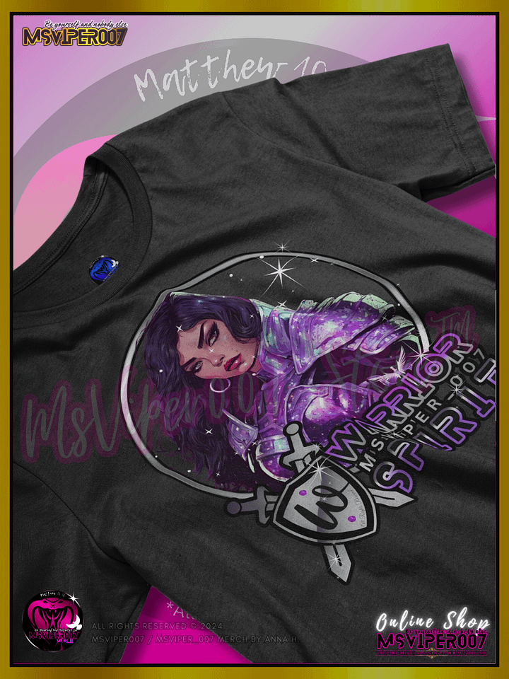 T-Shirt - MsViper007's "Warrior Spirit [Violet Viva]" Comfort T-shirt By Anna H. product image (2)