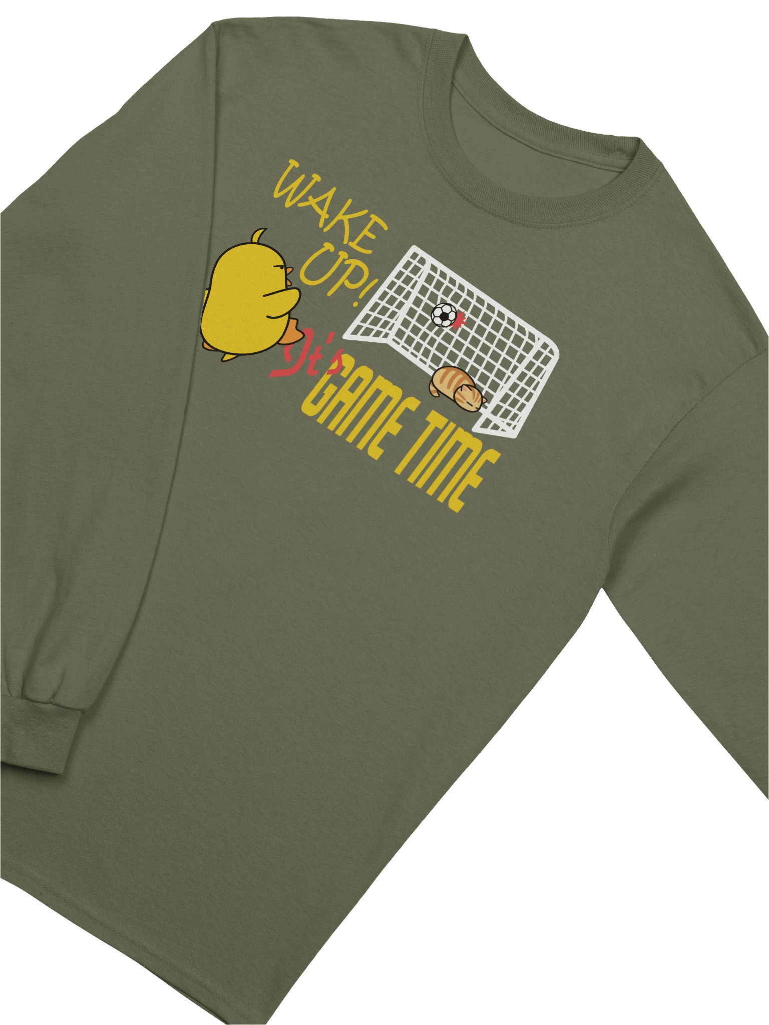 Soccer Cat (WAKE UP, It's GAME TIME) - Unisex Adult Long Sleeve T-shirt product image (3)