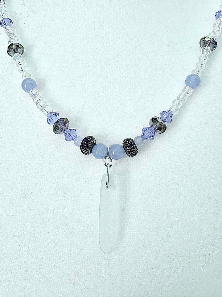 Lilac Drift | Single Sea Glass Pendant Necklace | Handmade Coastal Charm Jewelry by Monique Faella Designs™ | MFD-00029 product image (2)