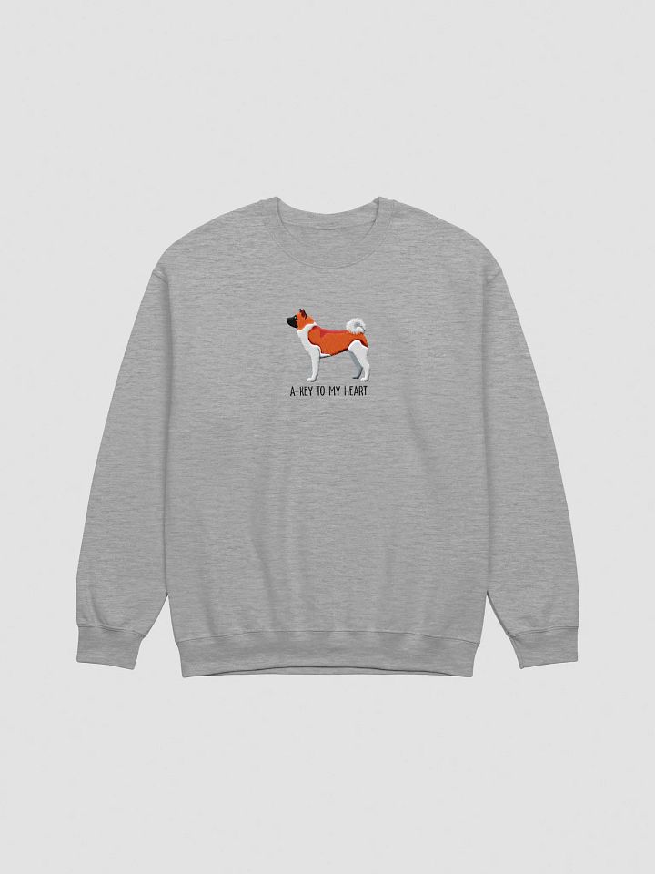 A-Key-To My Heart Sweatshirt (Embroidered) of an American Akita(Red) product image (10)