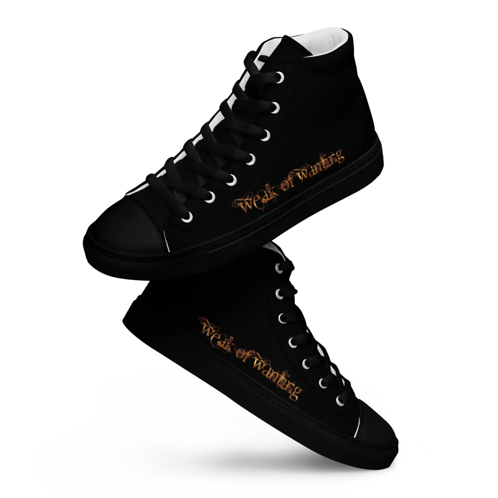 Weak Of Wanting Men's High Top Canvas Fire Logo Shoes product image (8)