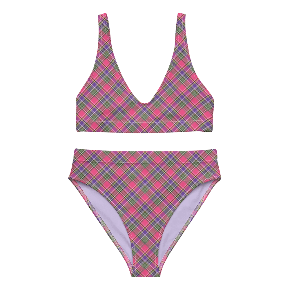 Pink and Purple Vintage Plaid Bikini product image (2)