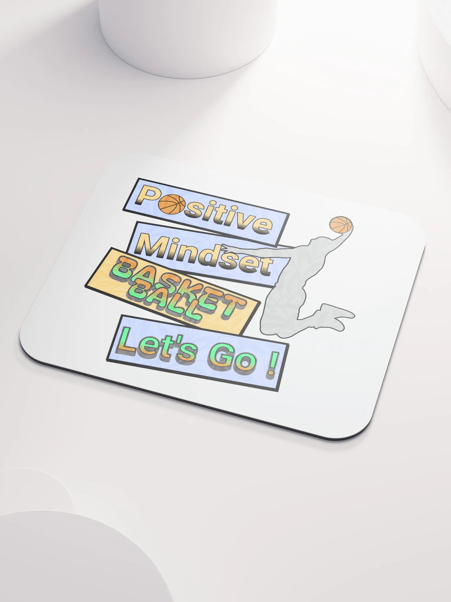 Positive Mindset Basketball Mouse Pad product image (3)