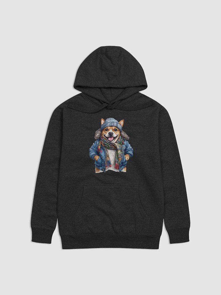 Corgi dog wearing a leather jacket and hat Hoodie product image (8)