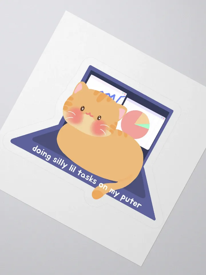 Doing silly little tasks, Orange Cat Sticker product image (2)