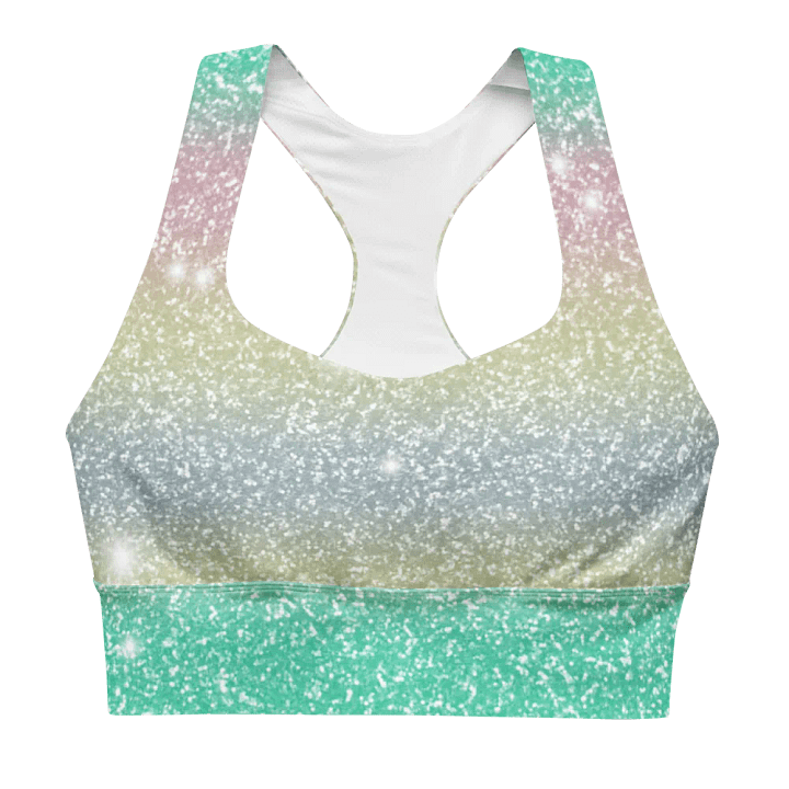 Glitter Unicorn Texture Design Longline Sports Bra product image (1)
