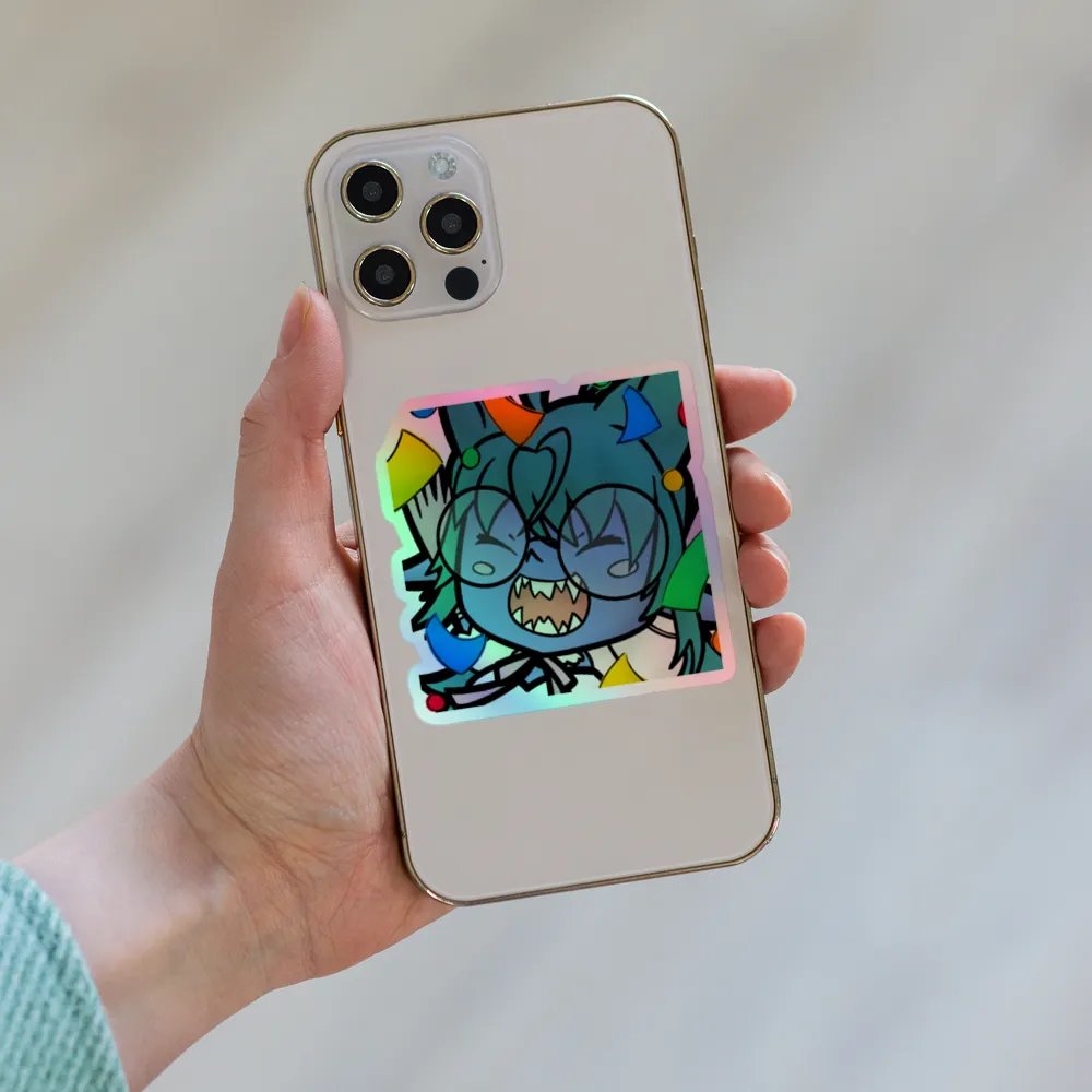 Holographic Shorkface Hype Emote Sticker product image (6)