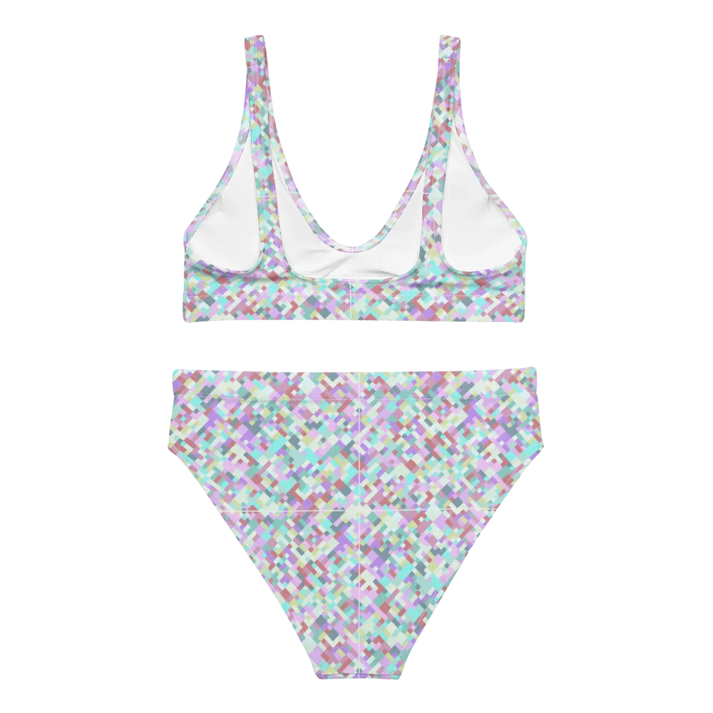 Colorful Mosaic Pattern Design High Waisted Bikini - v6 product image (5)