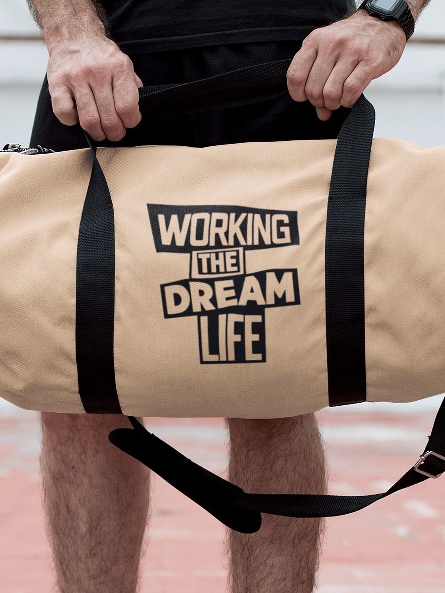 Cream All-Over Print Duffle Bag – Working The Dream Life | Premium Travel & Work Lifestyle Statement product image (6)