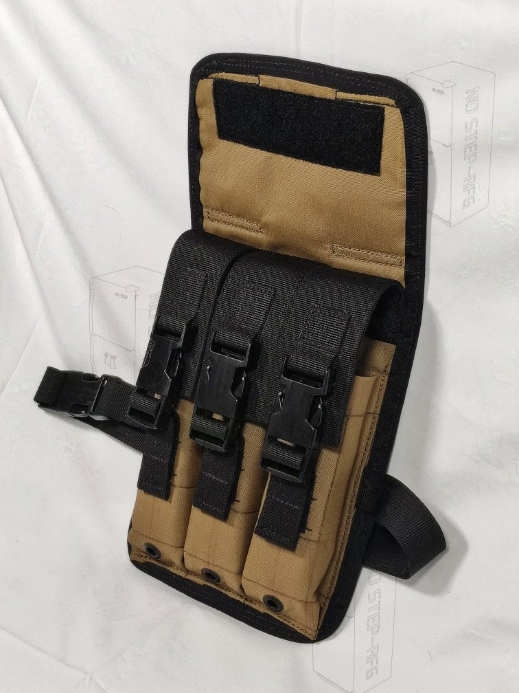 'Ready to ship' Drop leg triple MP5 Pouch, Coyote/black product image (1)