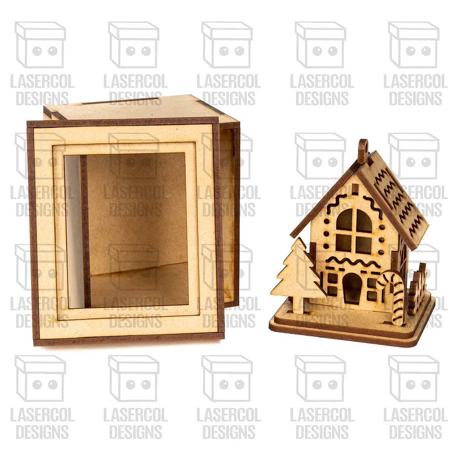 Christmas Houses Ornaments Boxes Set 1 (8 Houses Styles) - Laser Cut Files product image (11)