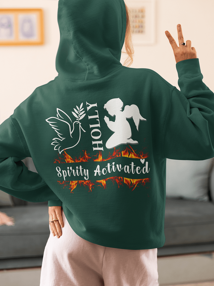 Holly Spirit Activated, Christian Gildan Hoodie - Back Design product image (1)