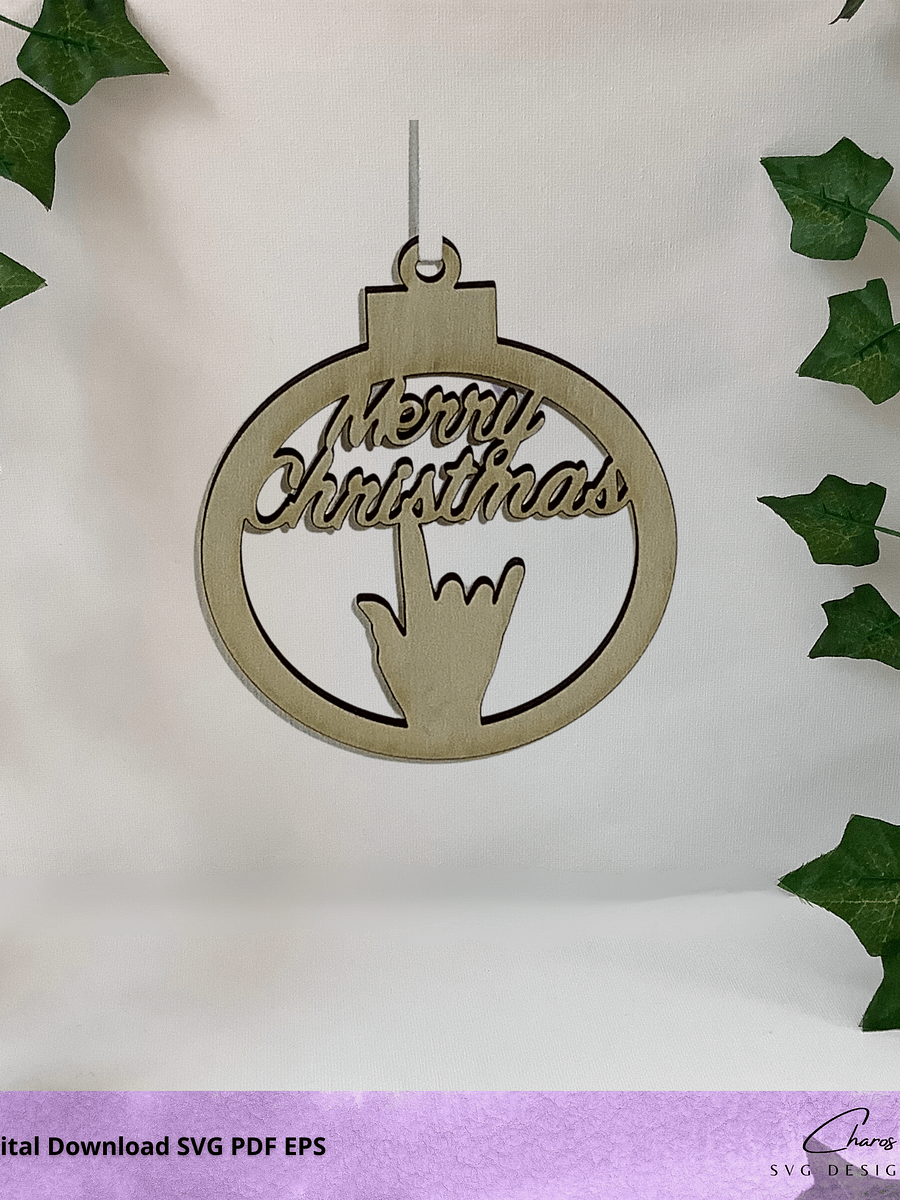 ASL I Love You Holiday Ornaments Bundle SVG | Laser Cut File product image (5)