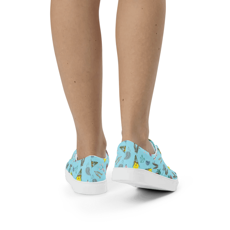 NZ Blooms and Birds Lace-Up Canvas Shoes (Blue) product image (3)