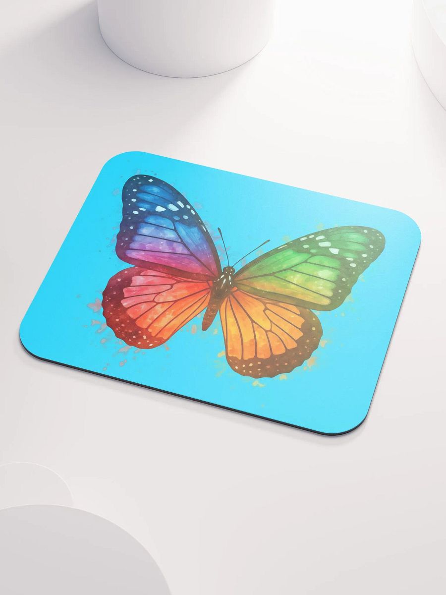 Rainbow Cascade Butterfly Watercolor Mousepad product image (3)
