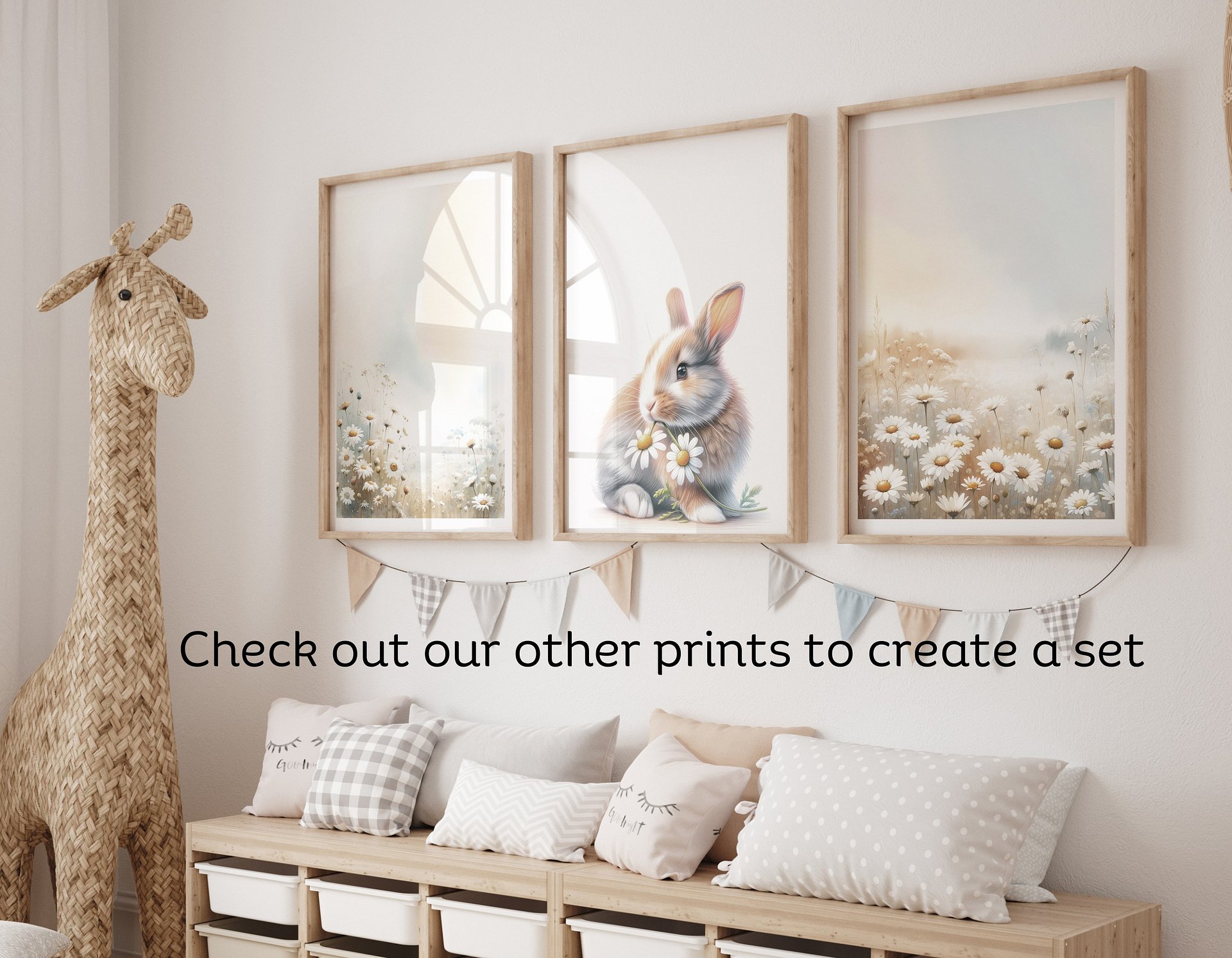 Woodland Bunny having Lunch Decor Print product image (6)