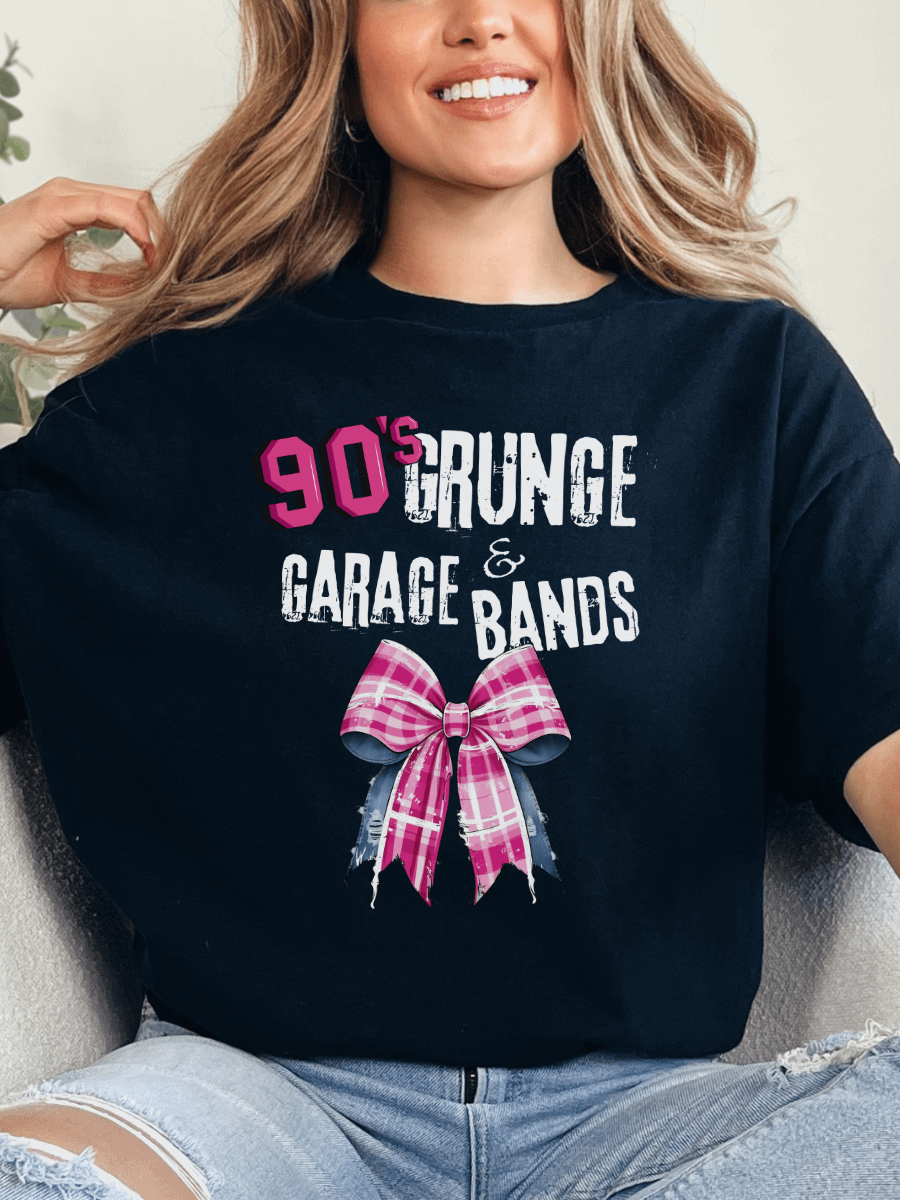 90's Tee For Women | Pink Plaid Coquette T-Shirt product image (1)