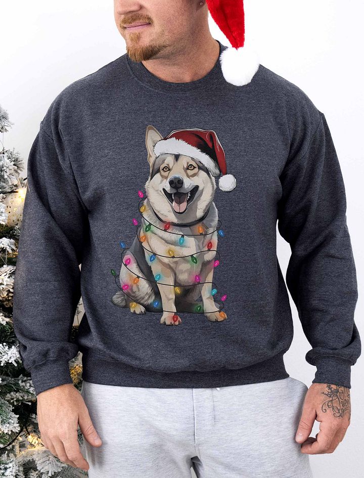 Funny Swedish Vallhund Christmas Sweatshirt for Wolf Corgi Paw-rents product image (1)
