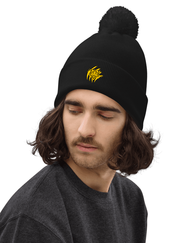 Gorro con pompón de tigre rugiente product image (1)