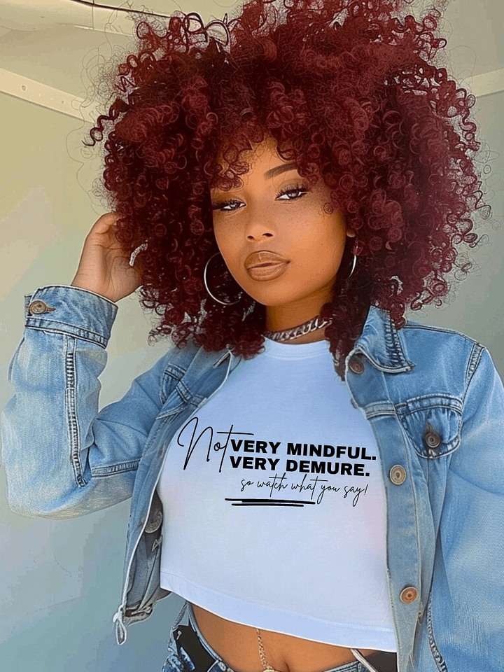 NOT Very Demure Crop Tee product image (1)