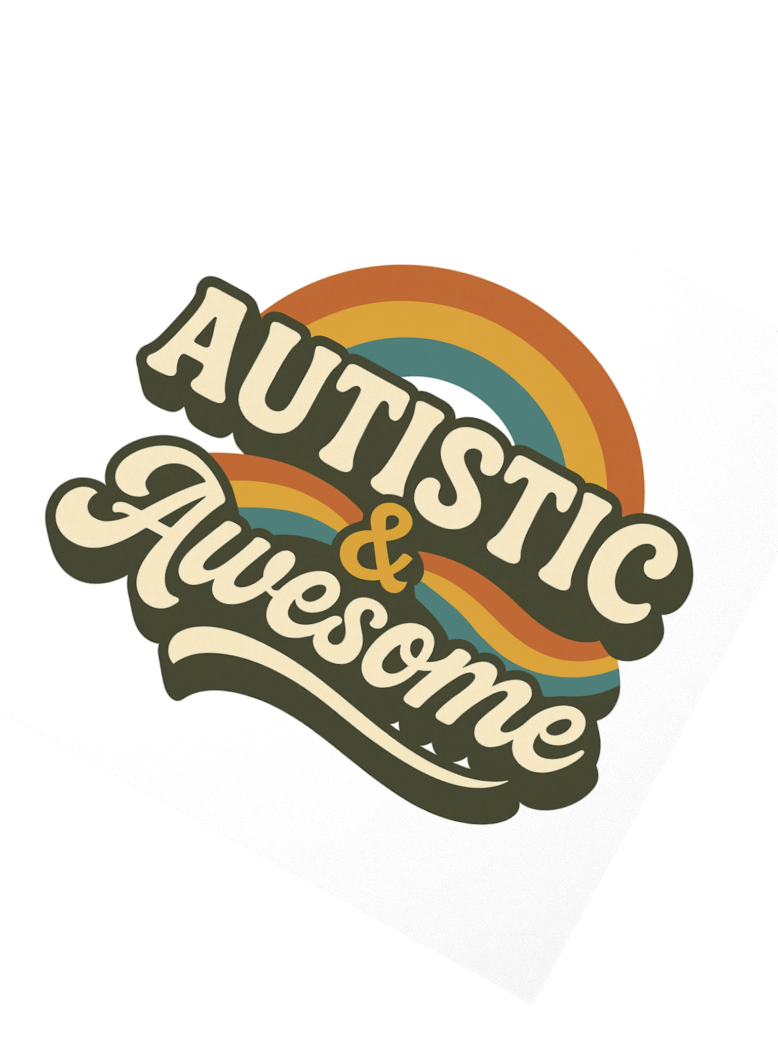 Retro Rainbow Autistic & Awesome Stickers product image (4)