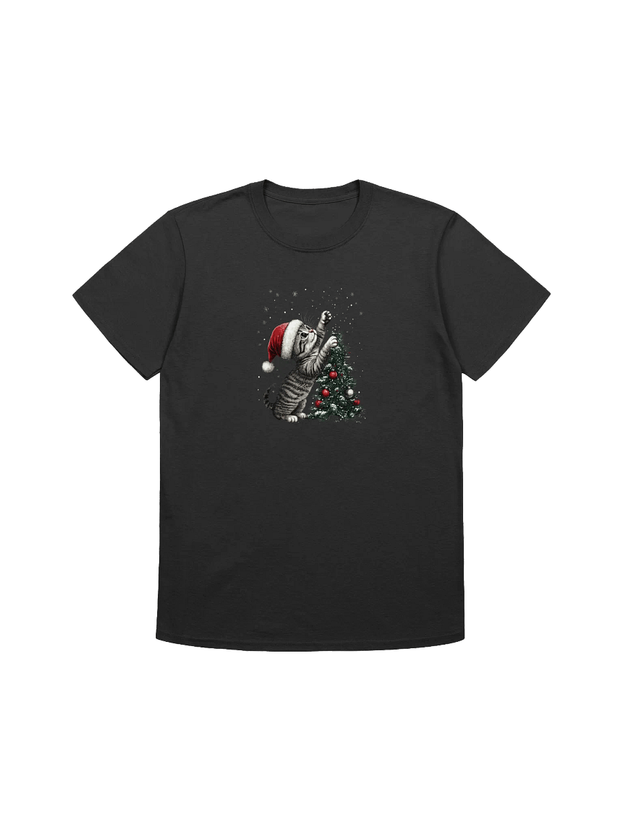 Cute Christmas Kitten Decorating Tree Unisex T-Shirt product image (4)