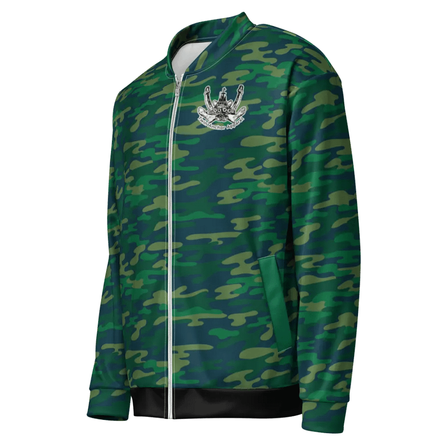 Foss Tugboat Sketch Teal Camouflage Bomber Jacket product image (5)