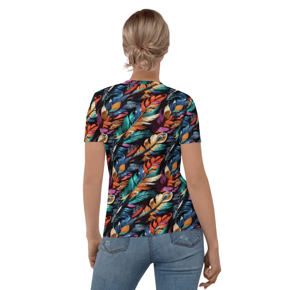 Colorful Feather Pattern All Over Print T-shirt product image (6)