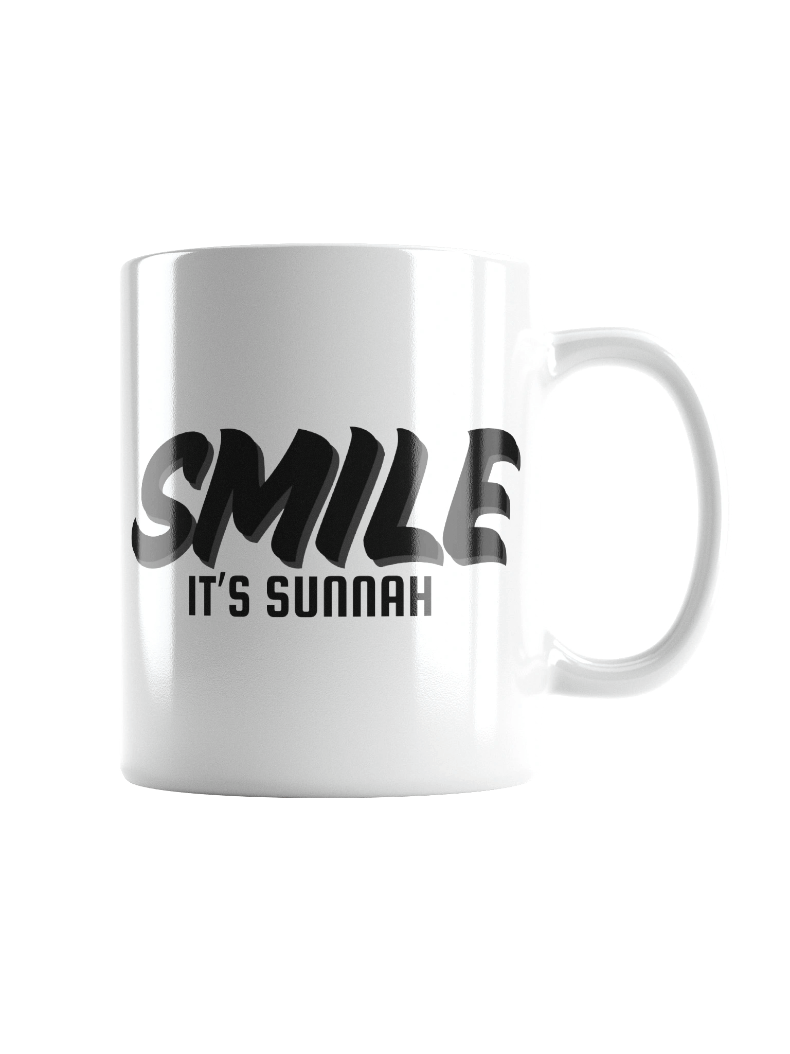 White "Smile It's Sunnah" Mug in Black product image (2)