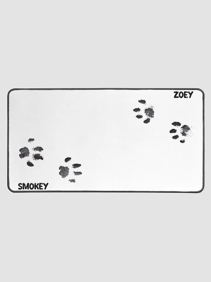 Smokey & Zoey Paw Print Desk Mat (White) product image (1)