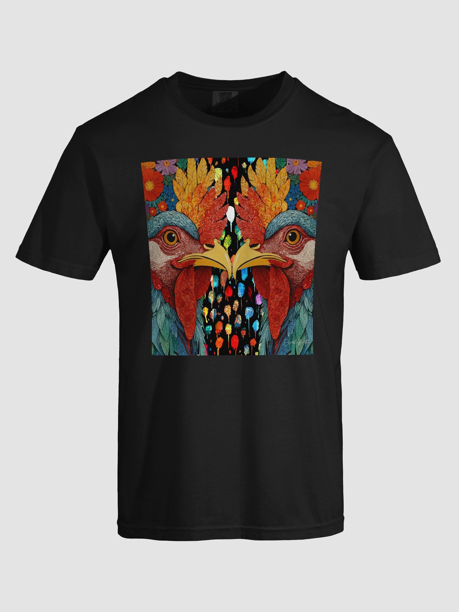 Symmetrical Rooster Showdown T-Shirt product image (86)