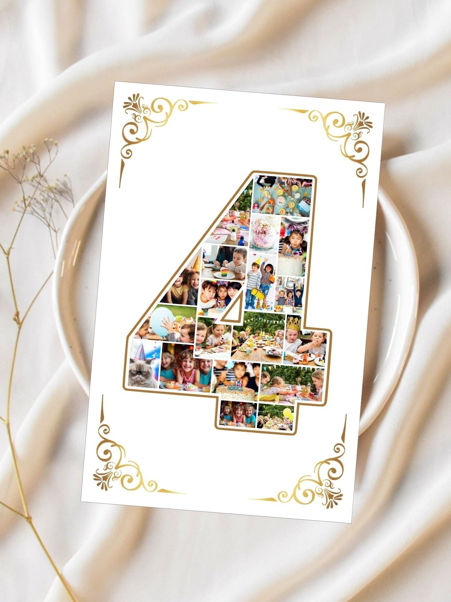 Four Year Celebration Card Photo Collage Canva Template product image (3)