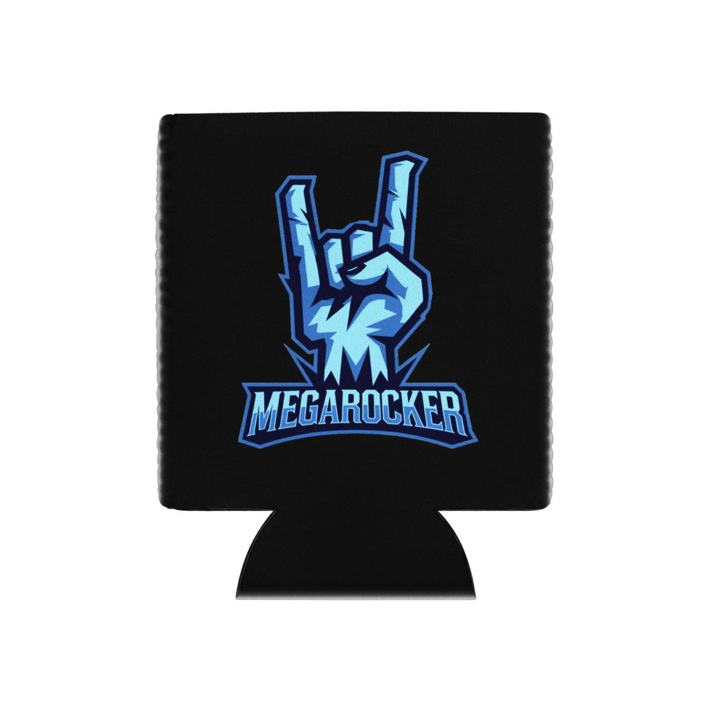MegaRocker Horns Up Blue Logo Regular Can Cooler product image (1)