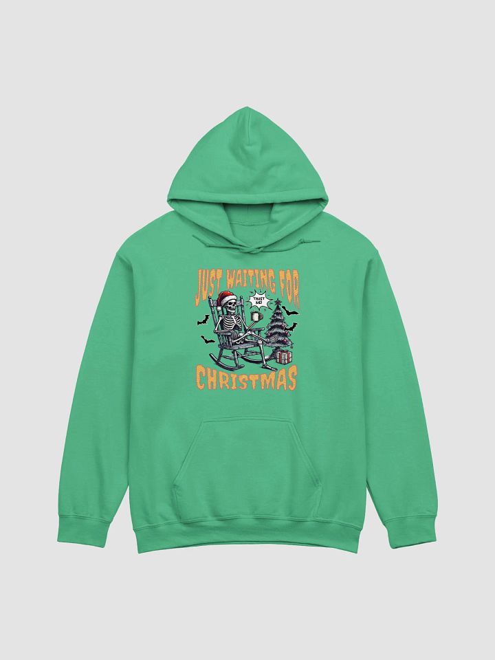 Just Waiting For Christmas Festive Skeleton Santa Hoodie product image (5)