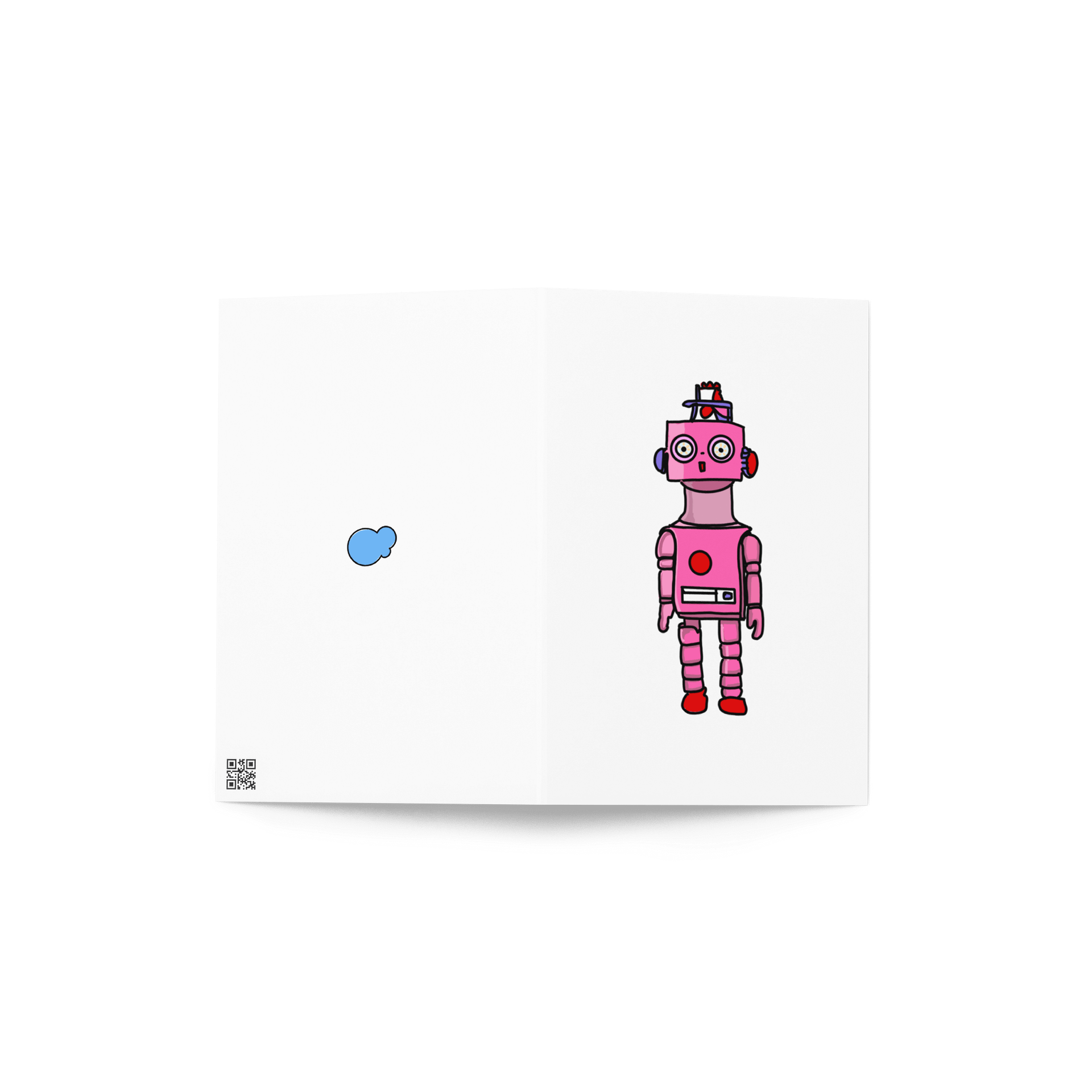 Pink Robot Greetings Card product image (2)