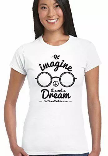 Imagine It's Not A Dream Womens Funny John Lennon T-Shirt Peace Love product image (3)