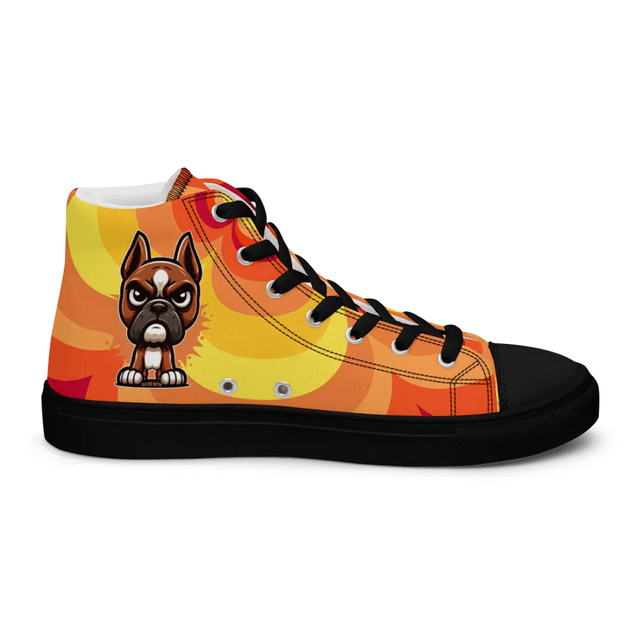 Boxer Angry Pup - Women's High Top Canvas Shoe product image (5)