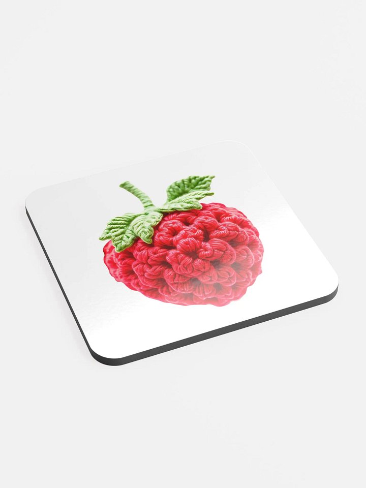 CozyAvocado Glossed Cork Coaster Raspberry #1 product image (2)