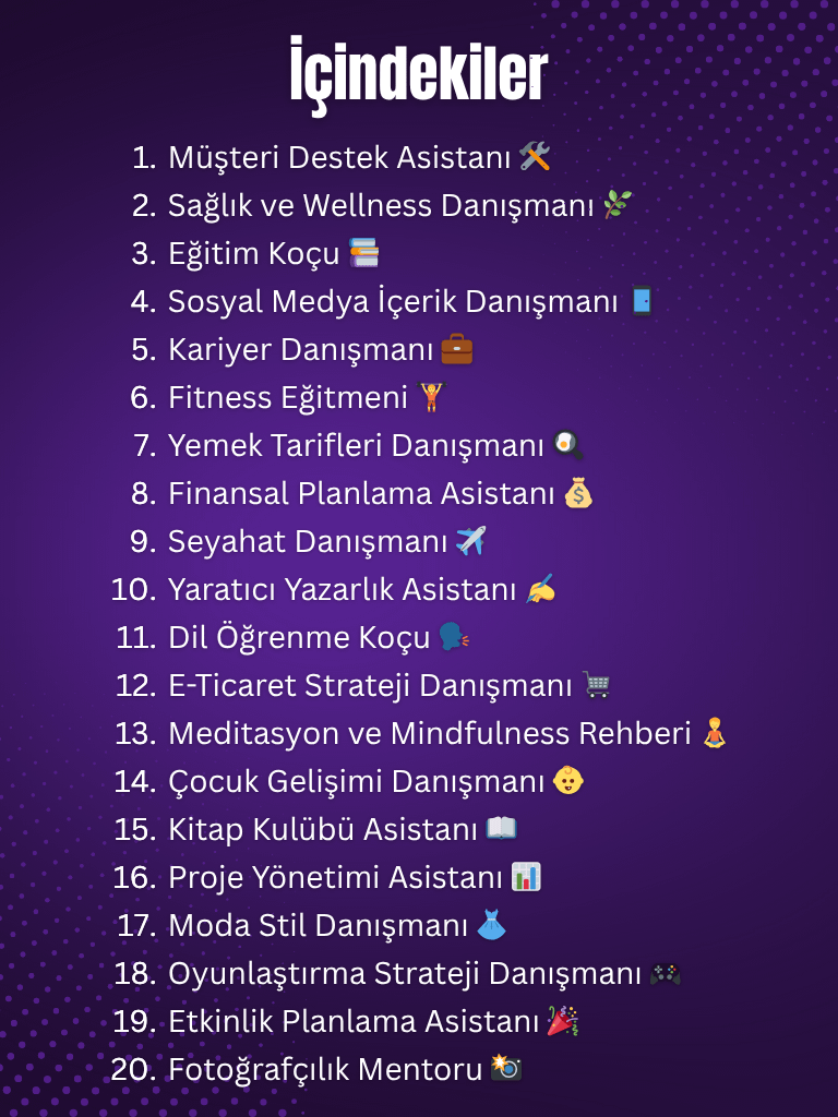 AI Agent Prompt Seti: 20 Şablon product image (2)