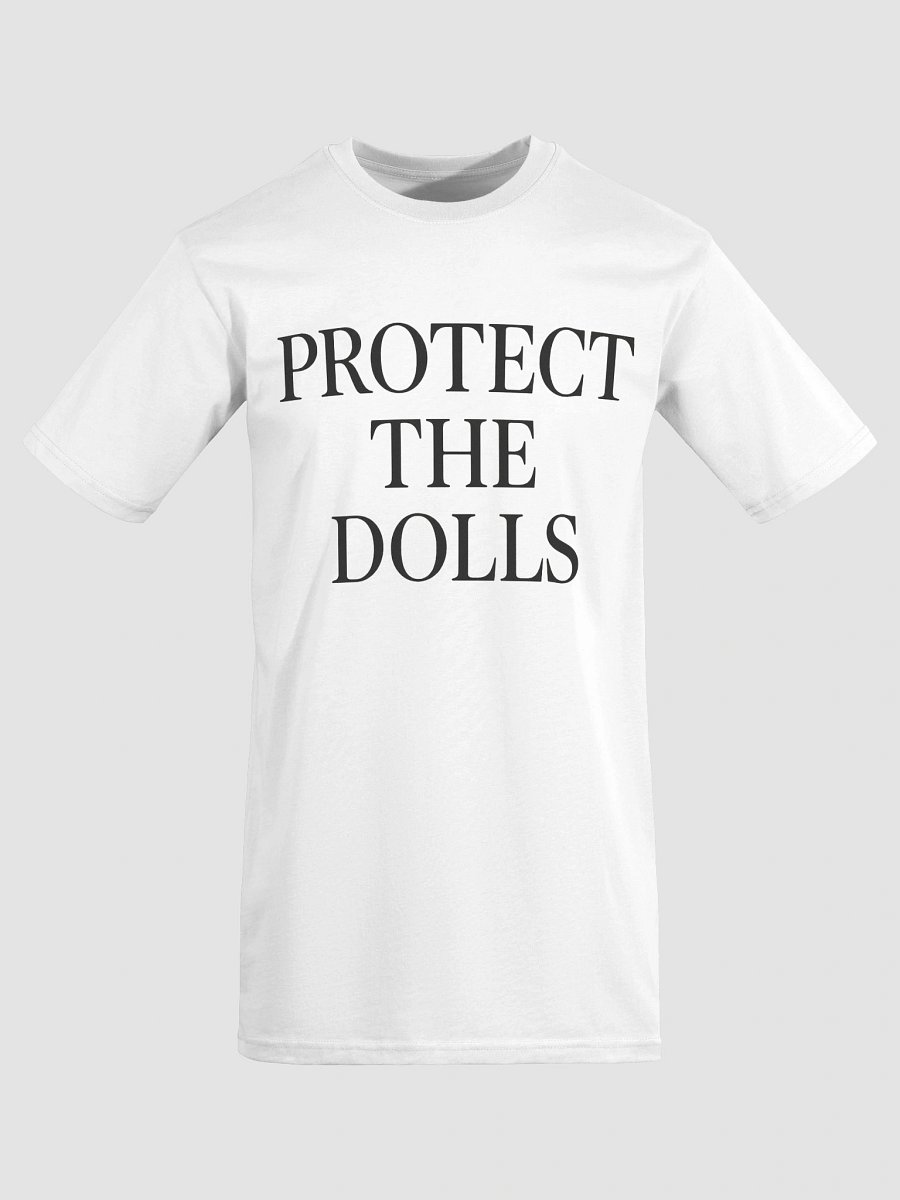 “PROTECT THE DOLLS” Solid White Serif Tee – Trans Rights Statement T‑Shirt product image (8)