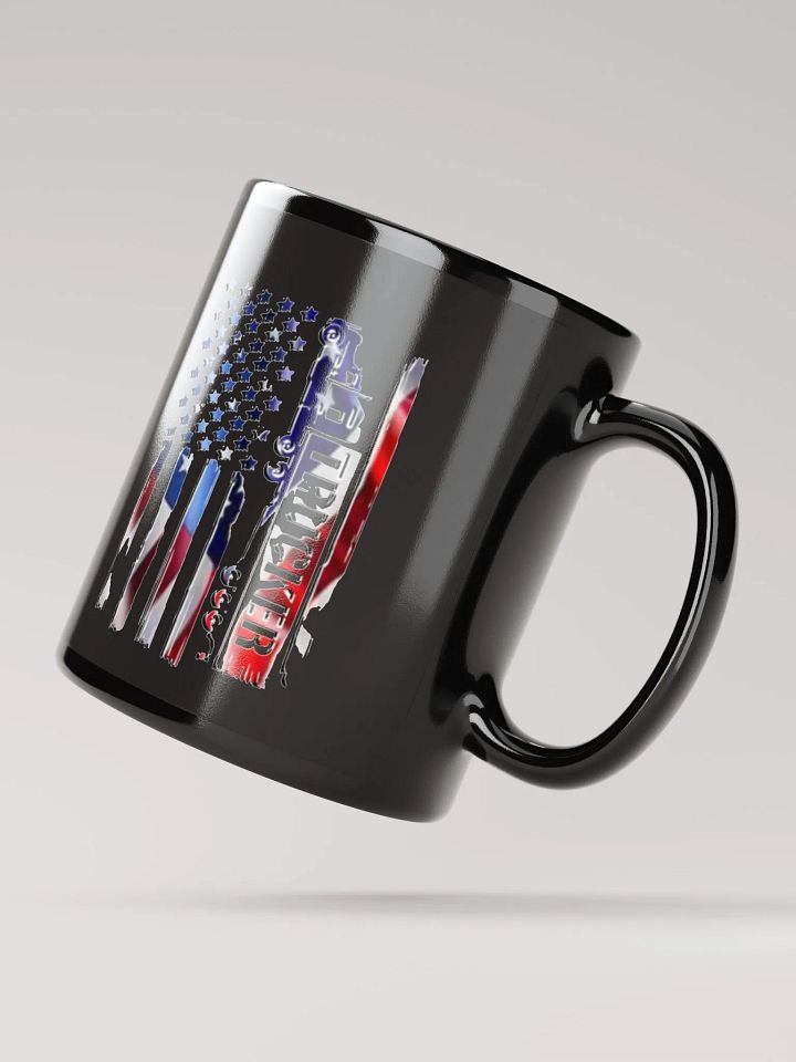 Patriotic Trucker Black Glossy Mug product image (4)