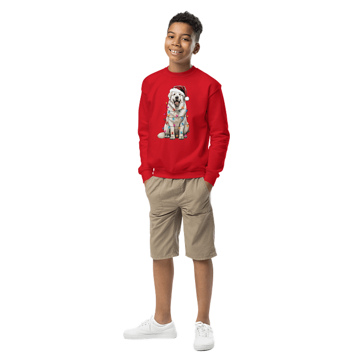 Funny Christmas Great Pyrenees Youth Sweatshirt product image (3)