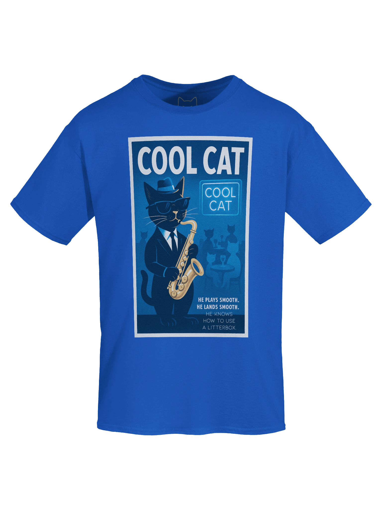 Cool Cat Jazz Saxophone He Knows How to Use a Litterbox Boxy Fit Unisex T-Shirt product image (55)
