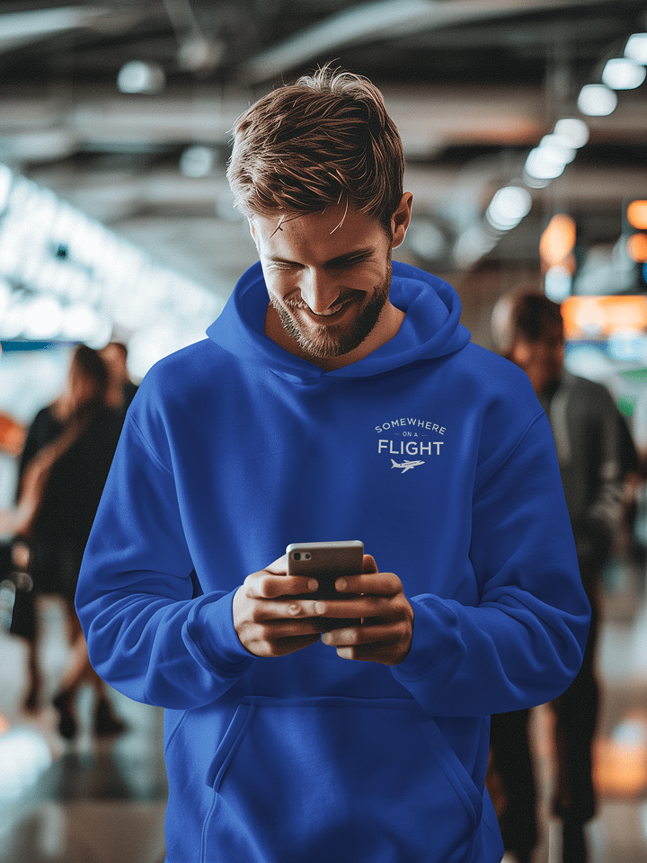 Somewhere on a Flight Premium Embroidered Hoodie product image (33)