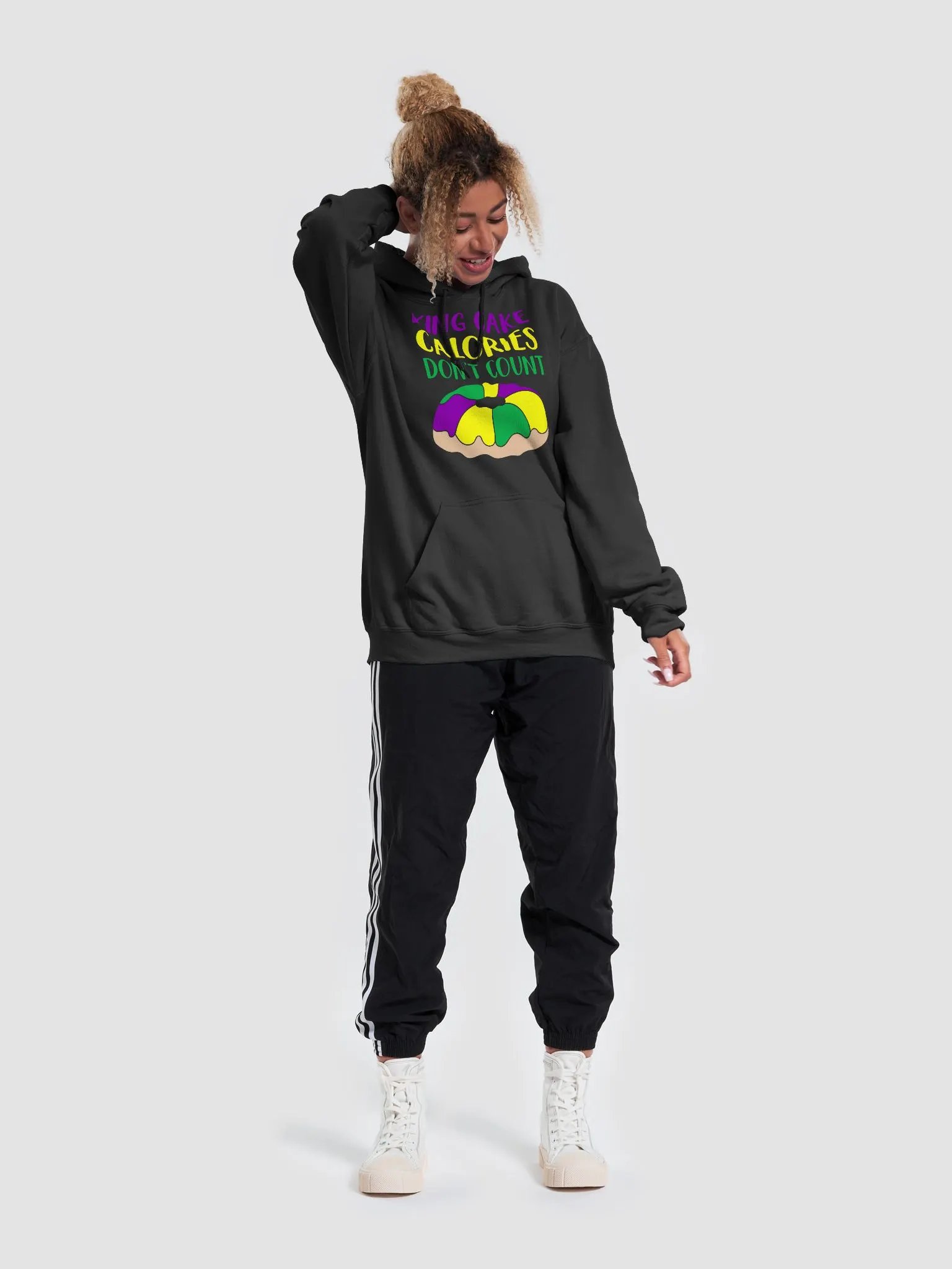 Mardi Gras King Cake Calories Don't Count Hoodie product image (15)
